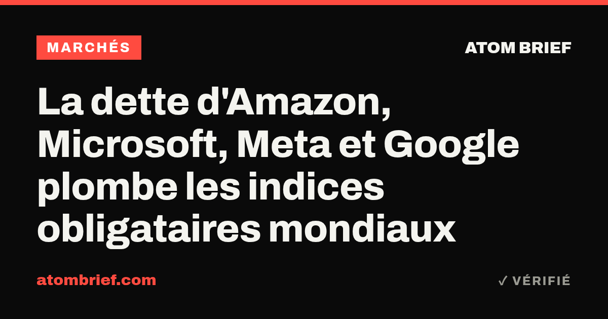 La dette d'Amazon, Microsoft, Meta et Google plombe les indices obligataires mondiaux