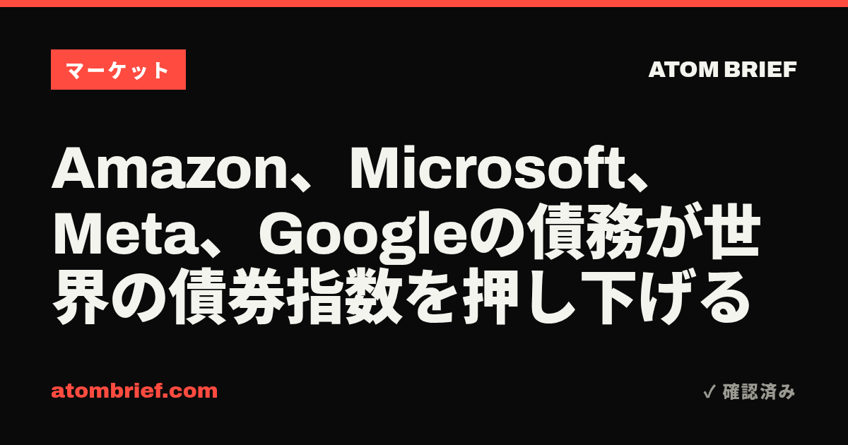Amazon、Microsoft、Meta、Googleの債務が世界の債券指数を押し下げる