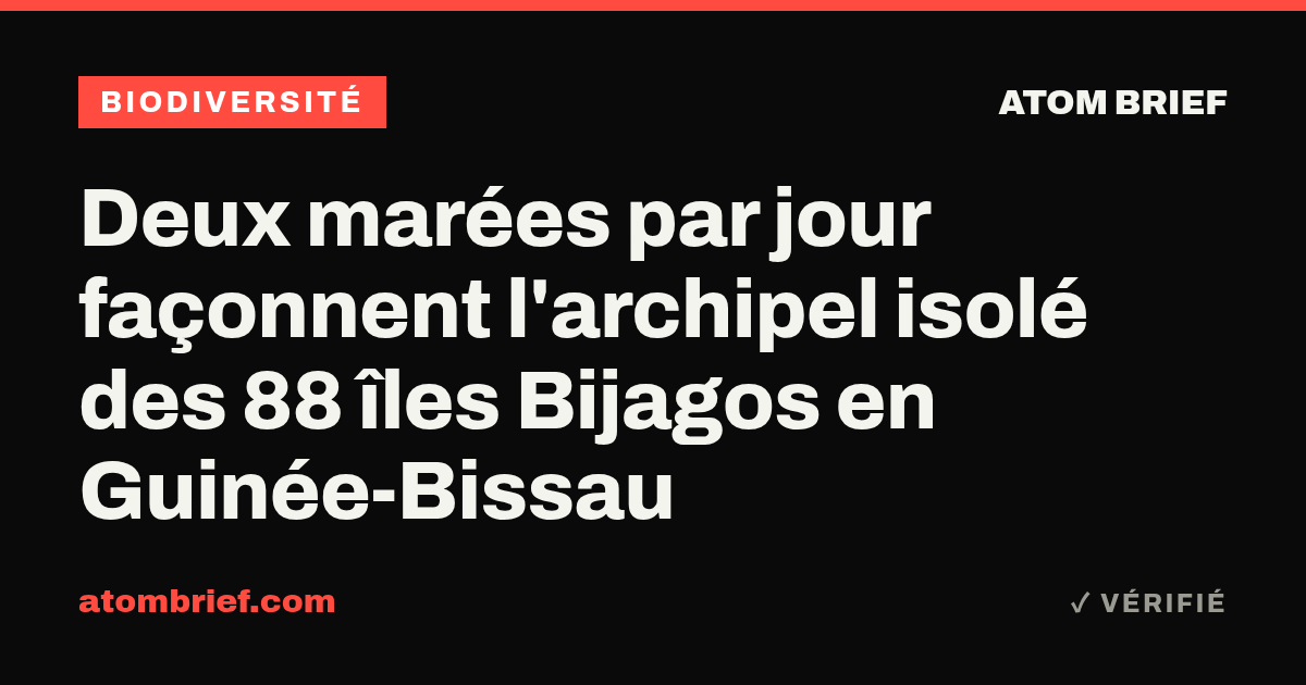 Deux marées par jour façonnent l'archipel isolé des 88 îles Bijagos en Guinée-Bissau