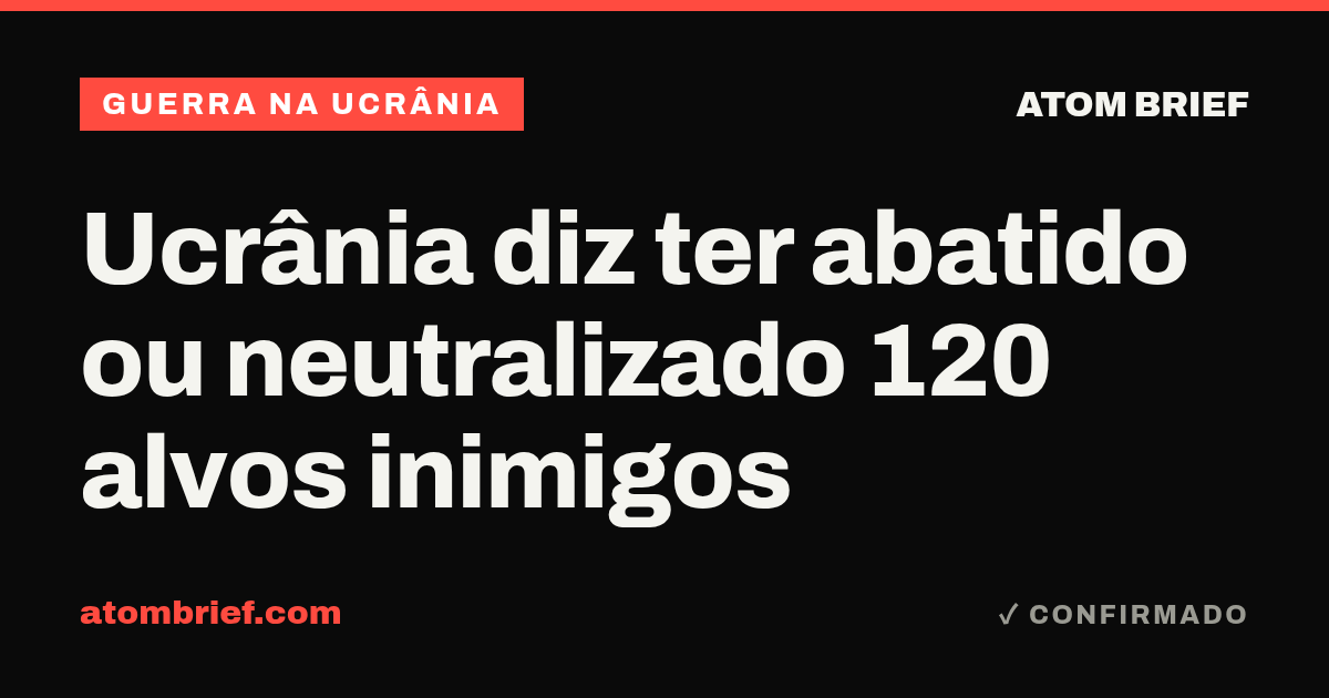 Ucrânia diz ter abatido ou neutralizado 120 alvos inimigos