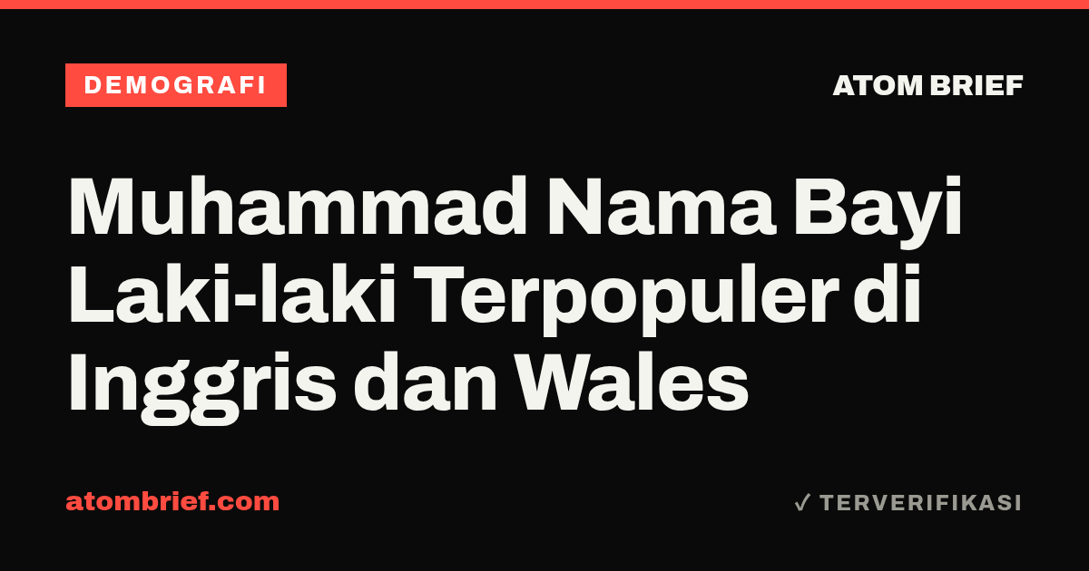 Muhammad Nama Bayi Laki-laki Terpopuler di Inggris dan Wales