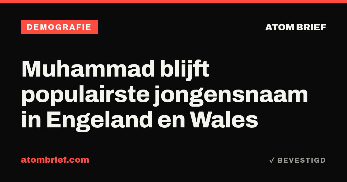 Muhammad blijft populairste jongensnaam in Engeland en Wales