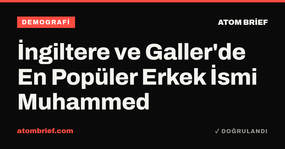 İngiltere ve Galler'de En Popüler Erkek İsmi Muhammed