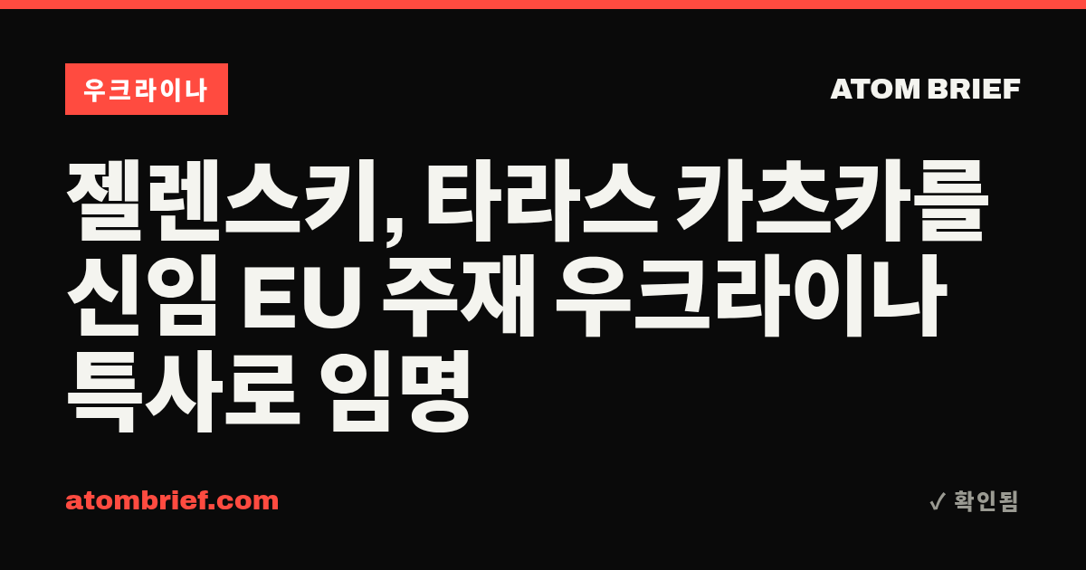 젤렌스키, 타라스 카츠카를 신임 EU 주재 우크라이나 특사로 임명