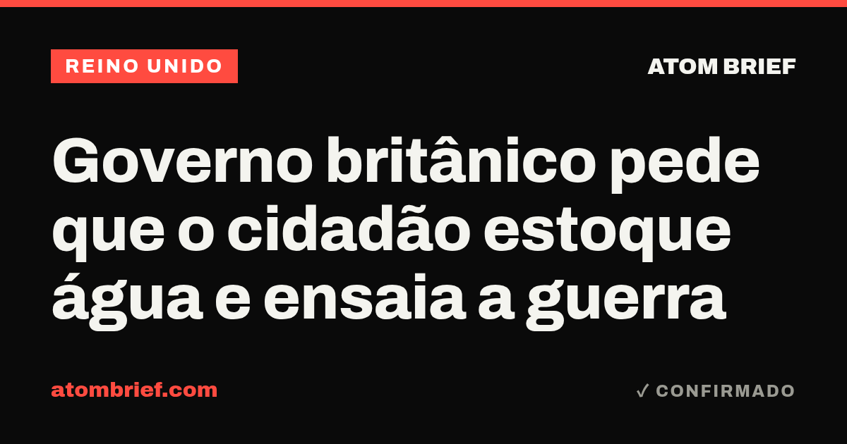 Governo britânico pede que o cidadão estoque água e ensaia a guerra