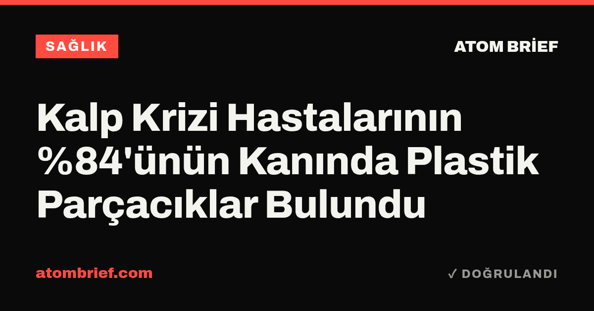 Kalp Krizi Hastalarının %84'ünün Kanında Plastik Parçacıklar Bulundu