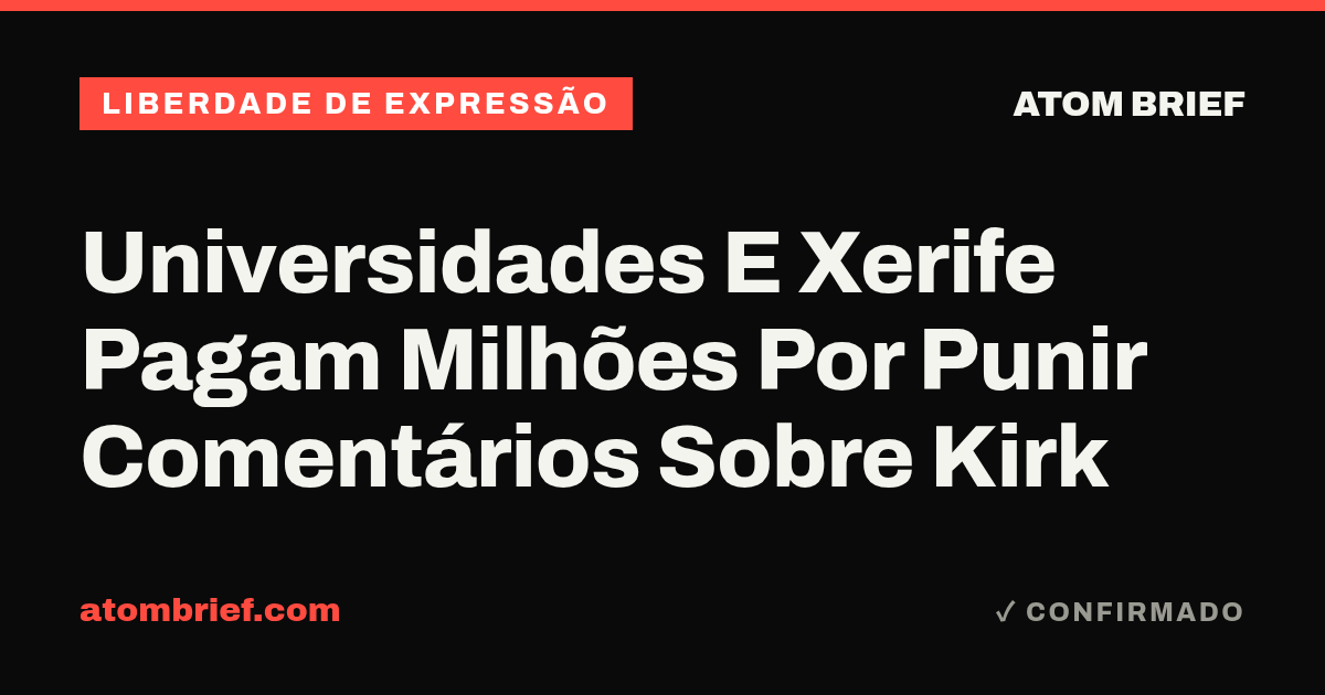 Universidades E Xerife Pagam Milhões Por Punir Comentários Sobre Kirk