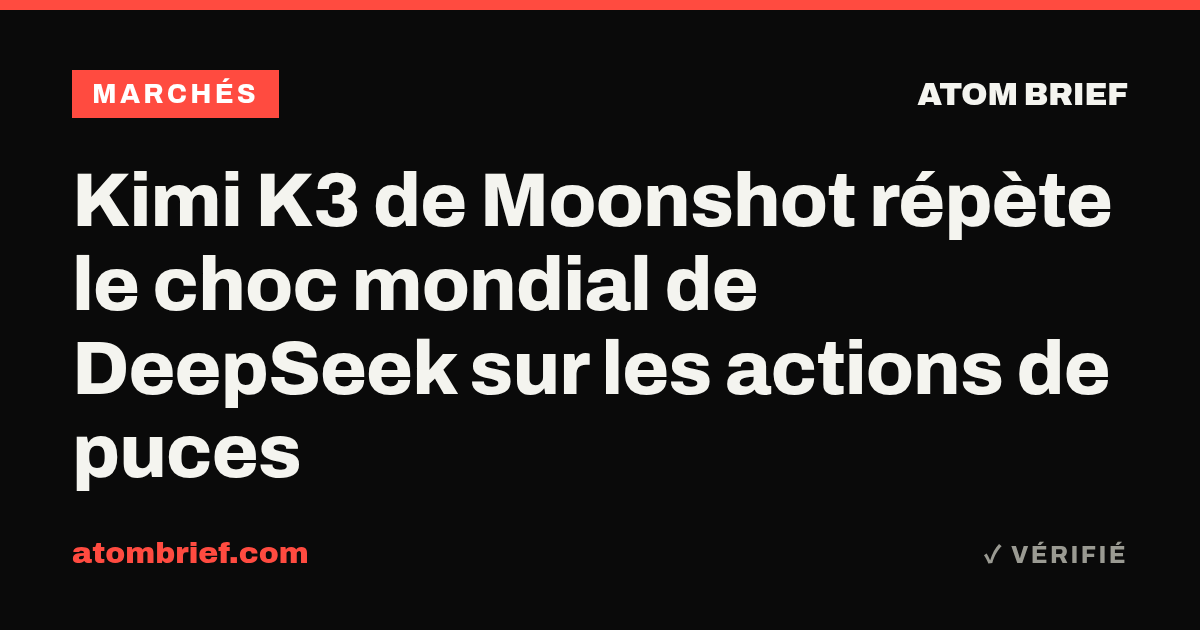 Kimi K3 de Moonshot répète le choc mondial de DeepSeek sur les actions de puces