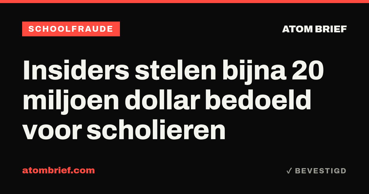 Insiders stelen bijna 20 miljoen dollar bedoeld voor scholieren