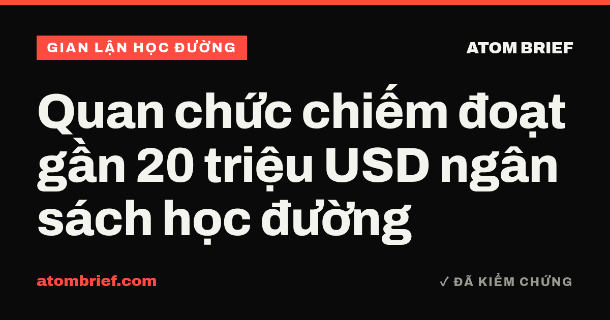 Quan chức chiếm đoạt gần 20 triệu USD ngân sách học đường