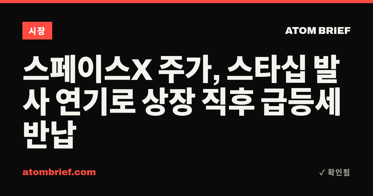 스페이스X 주가, 스타십 발사 연기로 상장 직후 급등세 반납