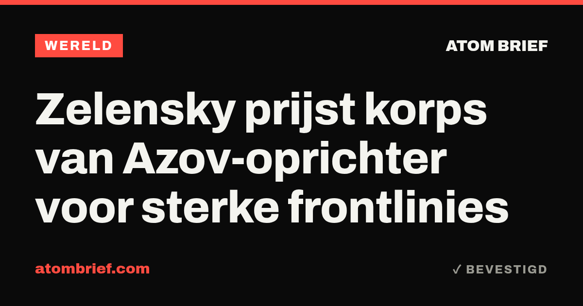 Zelensky prijst korps van Azov-oprichter voor sterke frontlinies
