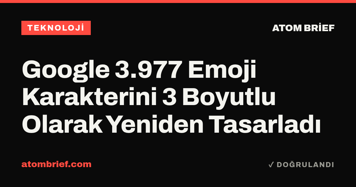 Google 3.977 Emoji Karakterini 3 Boyutlu Olarak Yeniden Tasarladı