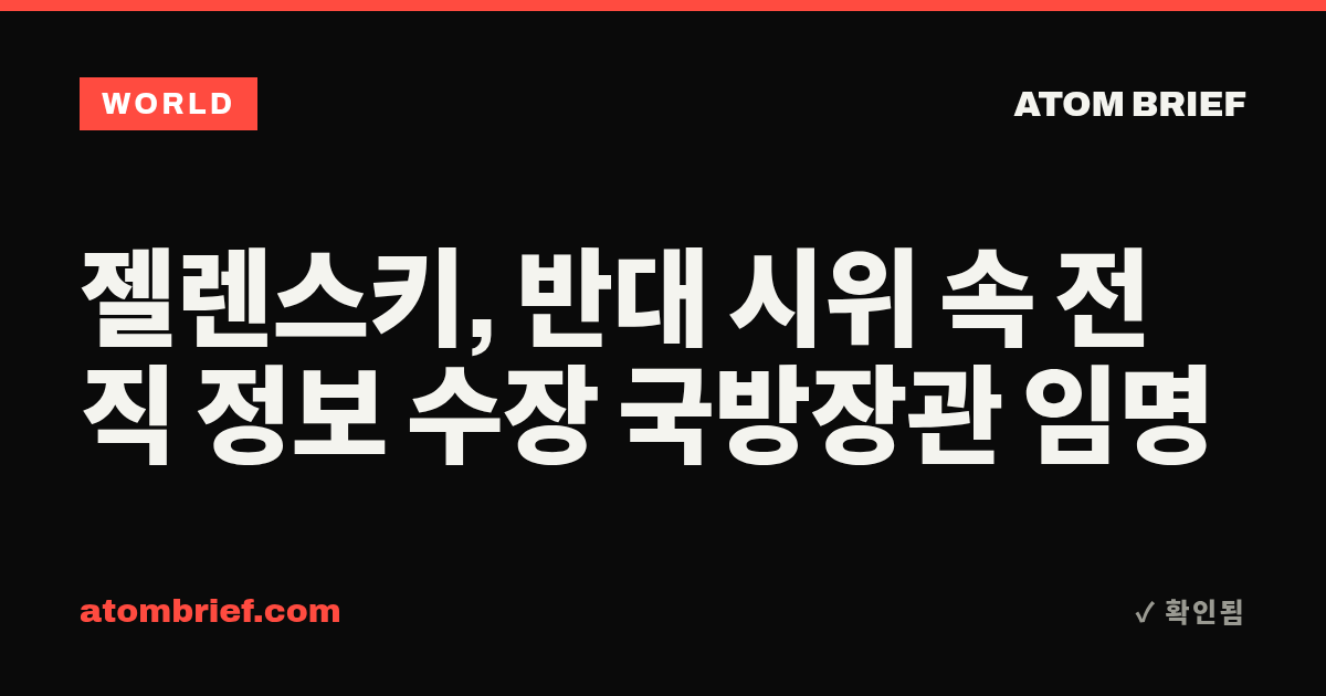 젤렌스키, 반대 시위 속 전직 정보 수장 국방장관 임명