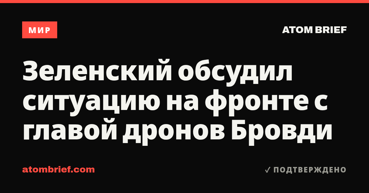 Зеленский обсудил ситуацию на фронте с главой дронов Бровди