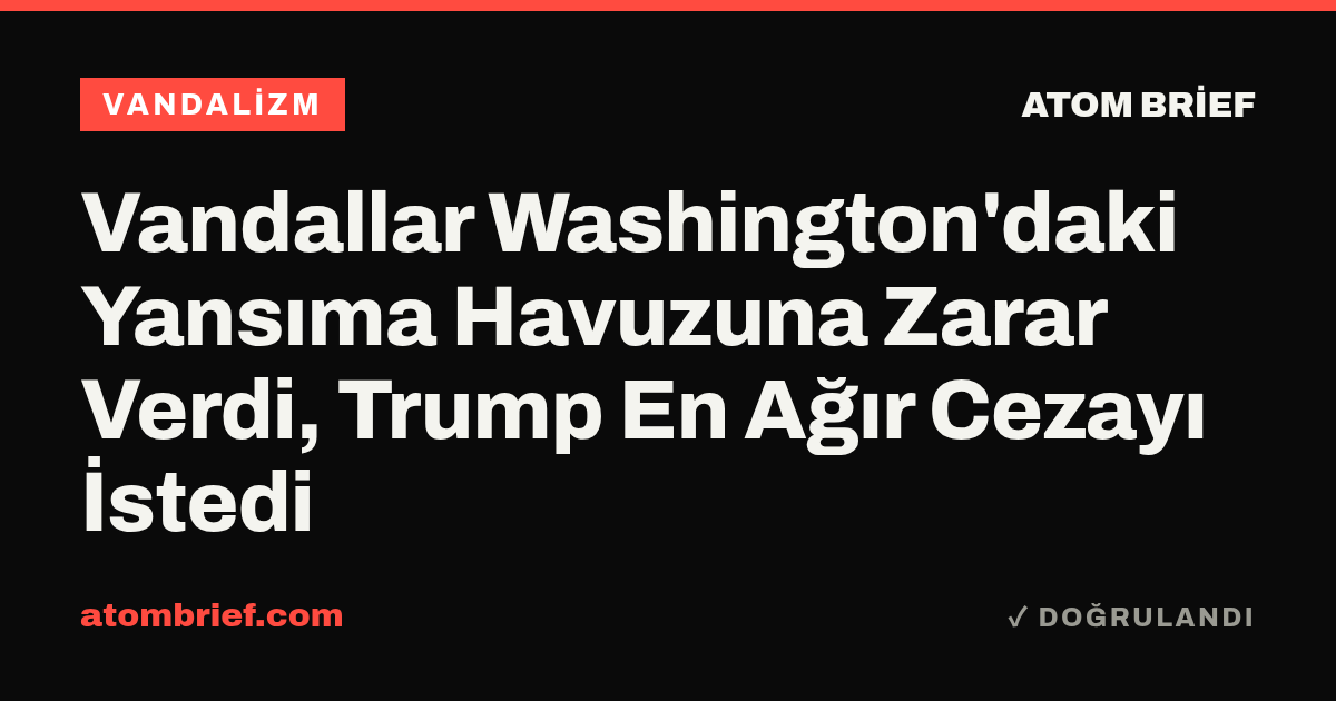 Vandallar Washington'daki Yansıma Havuzuna Zarar Verdi, Trump En Ağır Cezayı İstedi