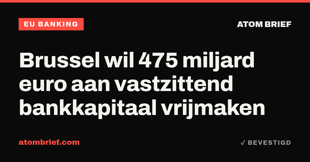 Brussel wil 475 miljard euro aan vastzittend bankkapitaal vrijmaken