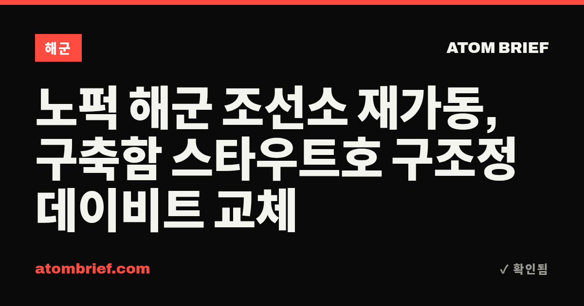 노퍽 해군 조선소 재가동, 구축함 스타우트호 구조정 데이비트 교체