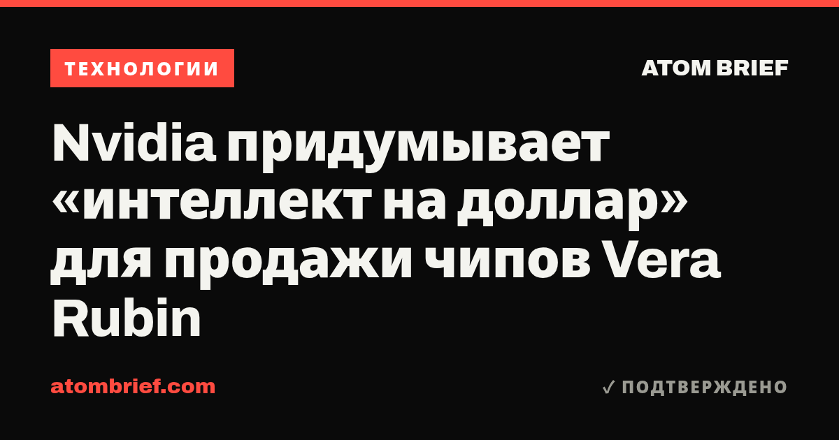 Nvidia придумывает «интеллект на доллар» для продажи чипов Vera Rubin