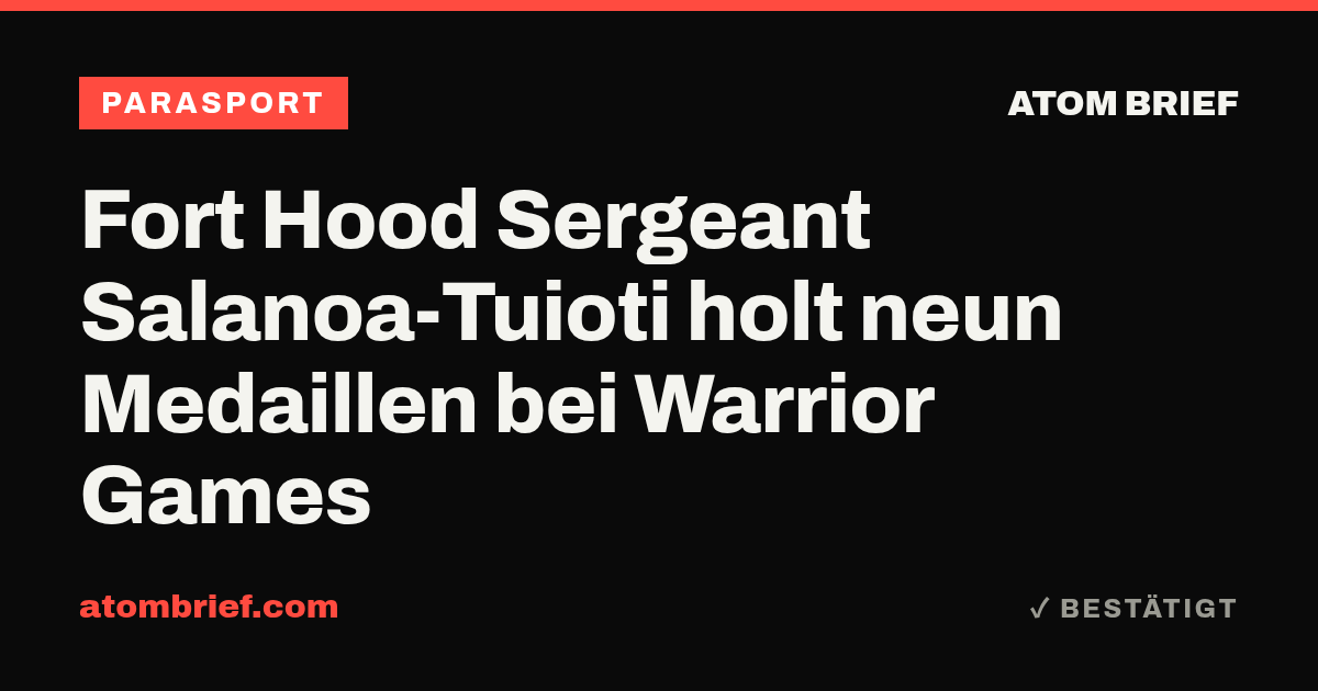 Fort Hood Sergeant Salanoa-Tuioti holt neun Medaillen bei Warrior Games