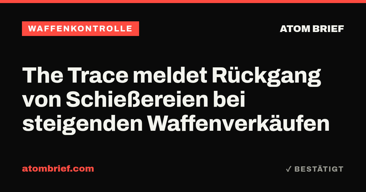 The Trace meldet Rückgang von Schießereien bei steigenden Waffenverkäufen