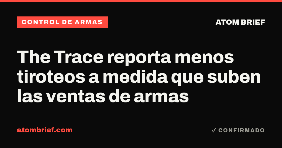 The Trace reporta menos tiroteos a medida que suben las ventas de armas