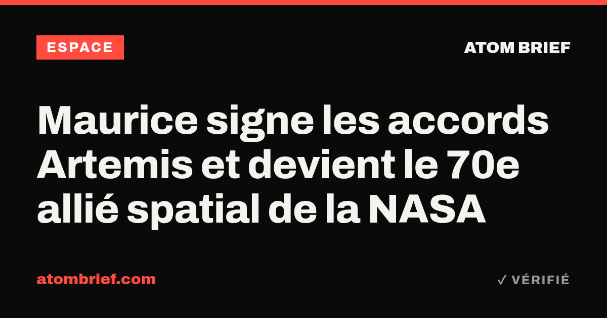 Maurice signe les accords Artemis et devient le 70e allié spatial de la NASA