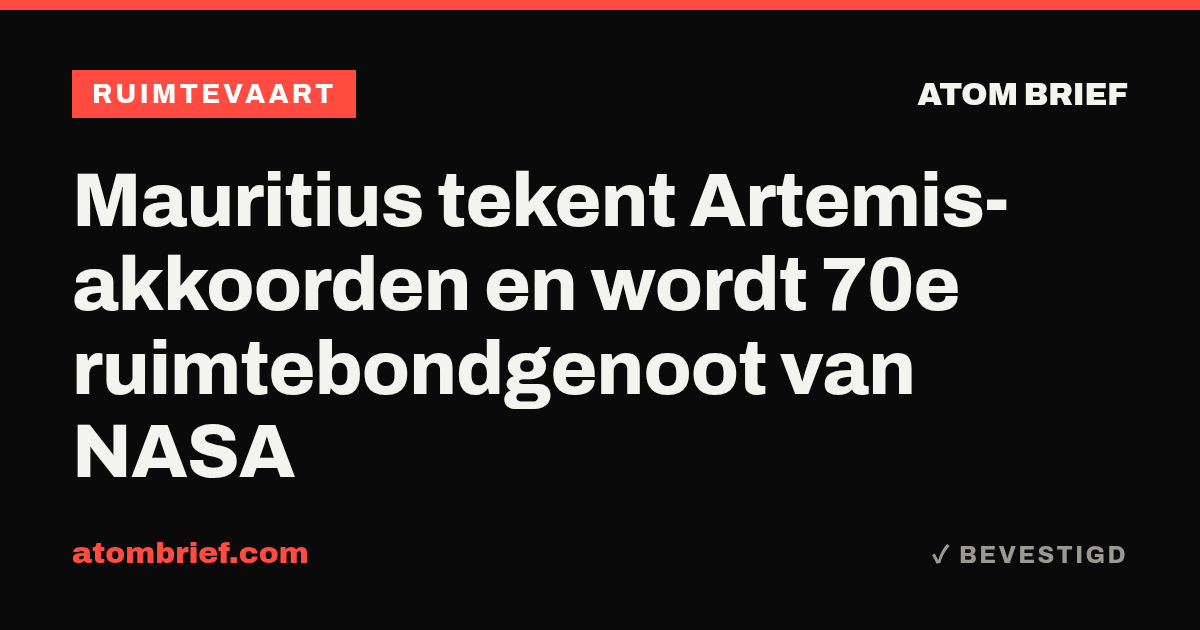 Mauritius tekent Artemis-akkoorden en wordt 70e ruimtebondgenoot van NASA