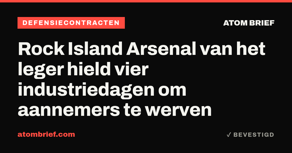 Rock Island Arsenal van het leger hield vier industriedagen om aannemers te werven