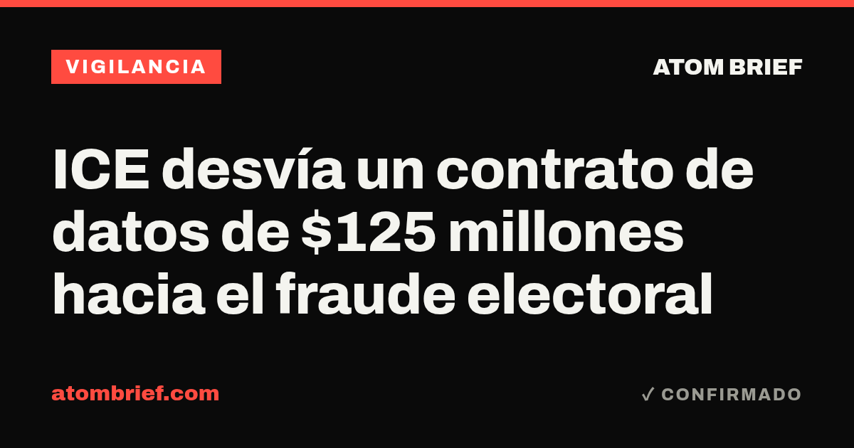 ICE desvía un contrato de datos de $125 millones hacia el fraude electoral