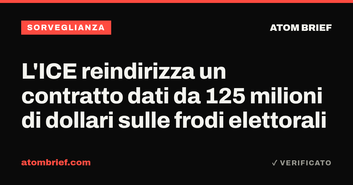 L'ICE reindirizza un contratto dati da 125 milioni di dollari sulle frodi elettorali