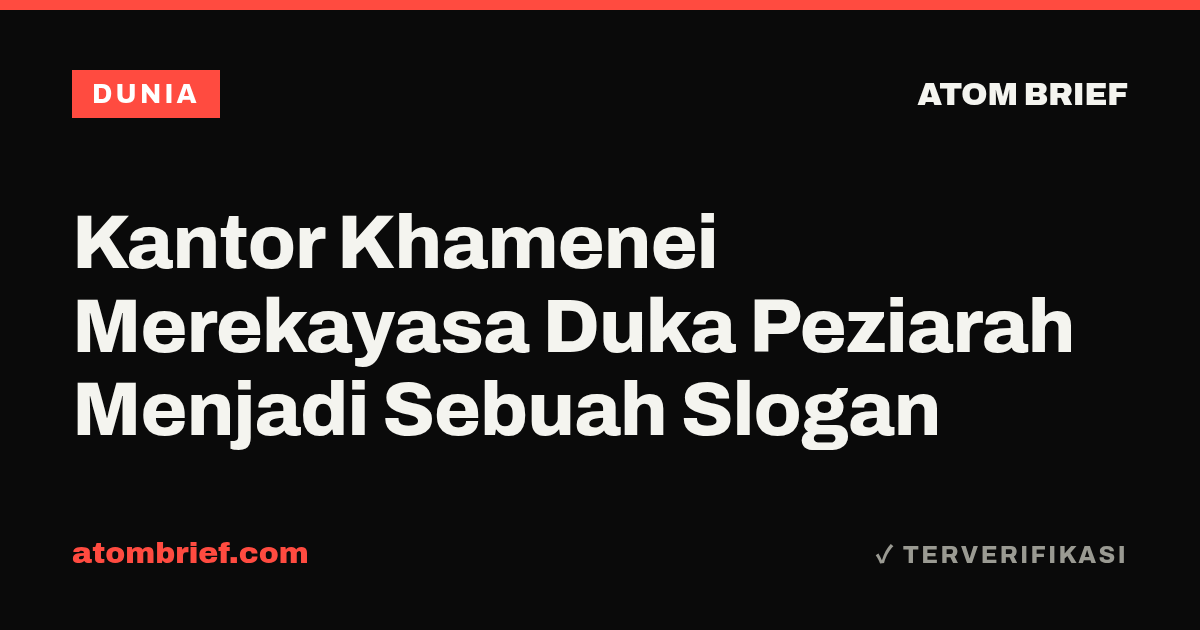 Kantor Khamenei Merekayasa Duka Peziarah Menjadi Sebuah Slogan