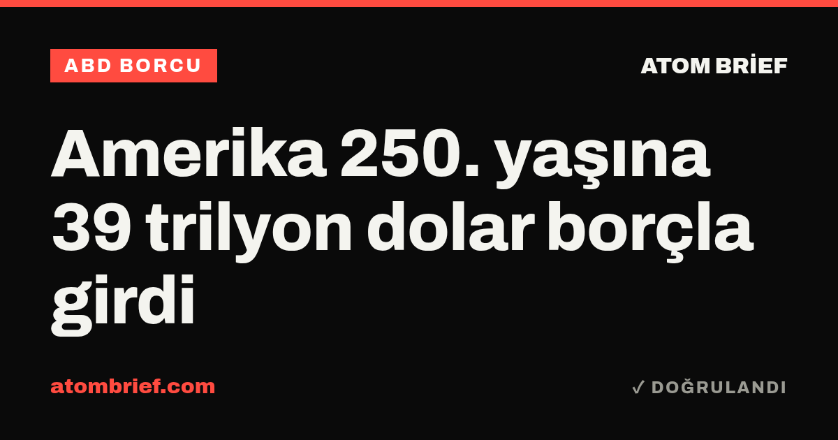 Amerika 250. yaşına 39 trilyon dolar borçla girdi
