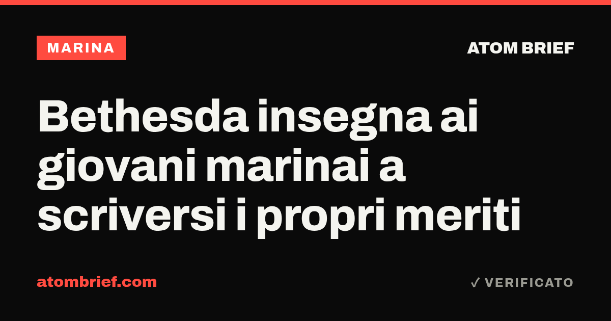 Bethesda insegna ai giovani marinai a scriversi i propri meriti