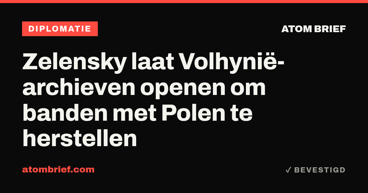 Zelensky laat Volhynië-archieven openen om banden met Polen te herstellen