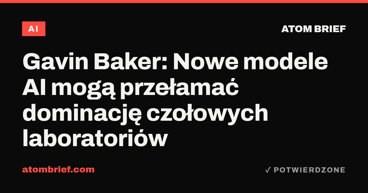 Gavin Baker: Nowe modele AI mogą przełamać dominację czołowych laboratoriów