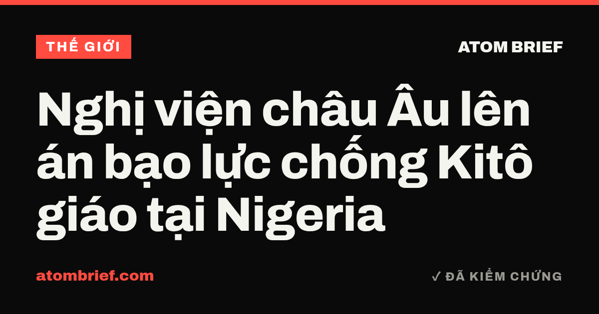 Nghị viện châu Âu lên án bạo lực chống Kitô giáo tại Nigeria