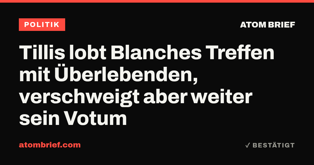 Tillis lobt Blanches Treffen mit Überlebenden, verschweigt aber weiter sein Votum