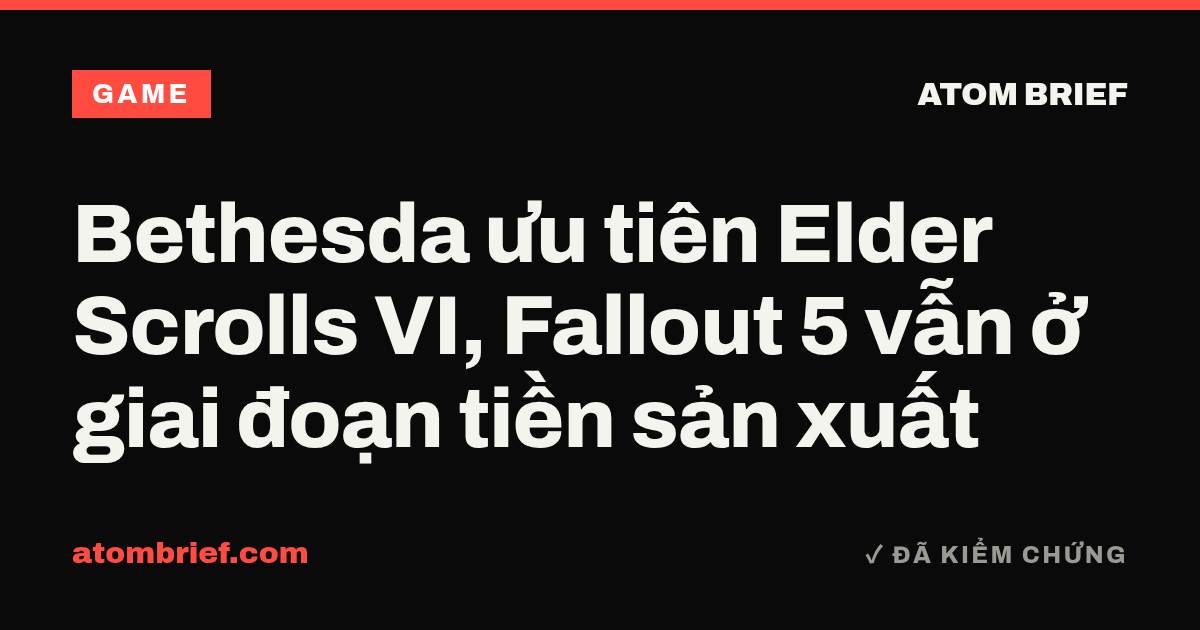 Bethesda ưu tiên Elder Scrolls VI, Fallout 5 vẫn ở giai đoạn tiền sản xuất