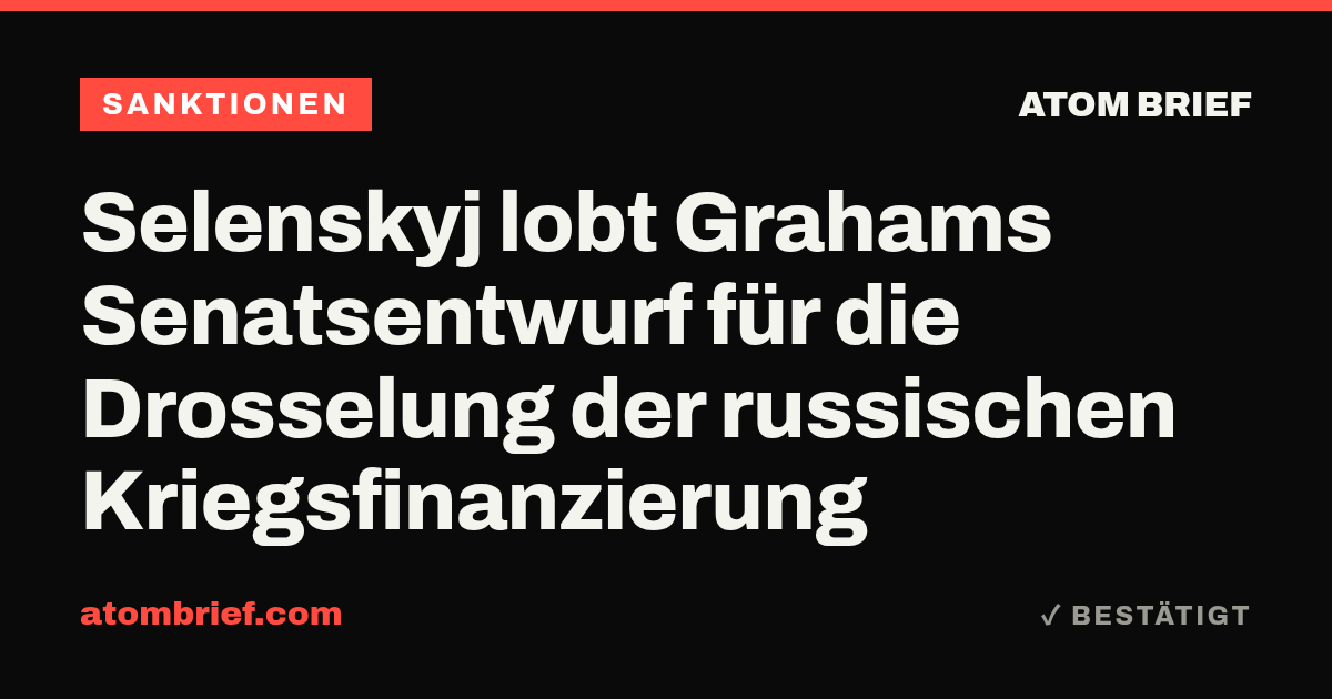 Selenskyj lobt Grahams Senatsentwurf für die Drosselung der russischen Kriegsfinanzierung