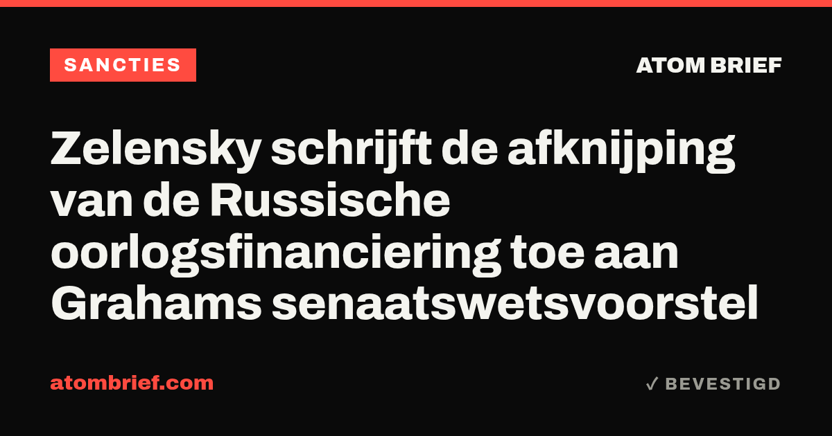 Zelensky schrijft de afknijping van de Russische oorlogsfinanciering toe aan Grahams senaatswetsvoorstel