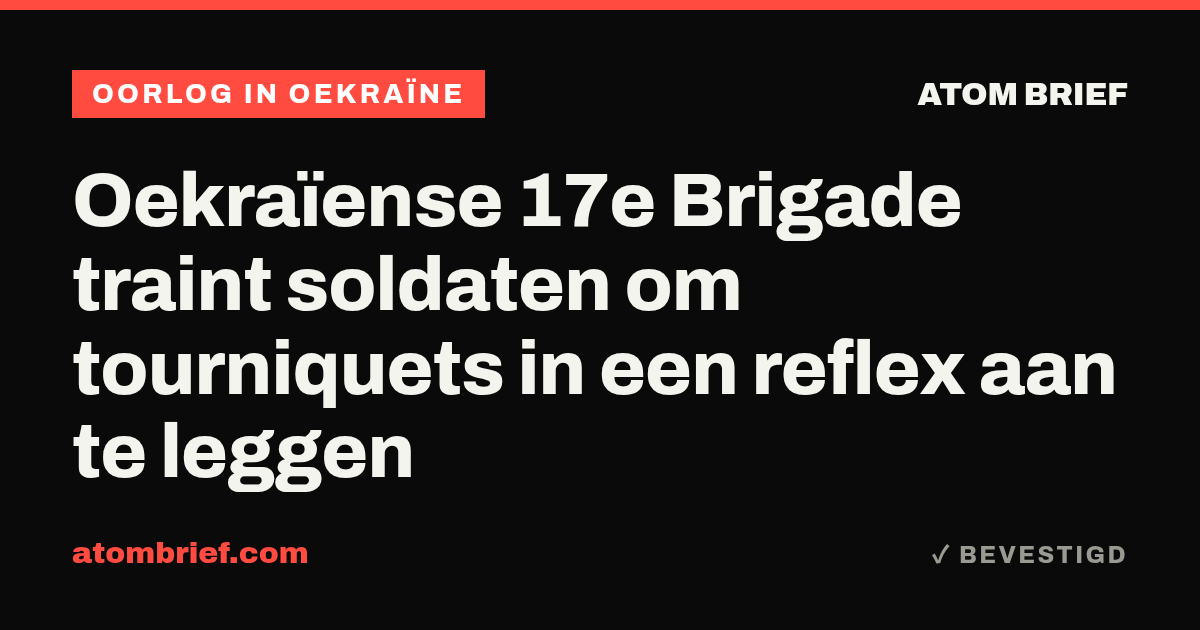 Oekraïense 17e Brigade traint soldaten om tourniquets in een reflex aan te leggen