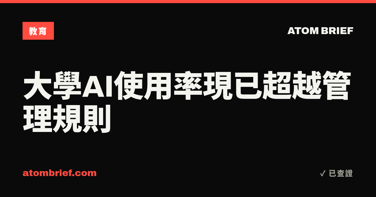 大學AI使用率現已超越管理規則