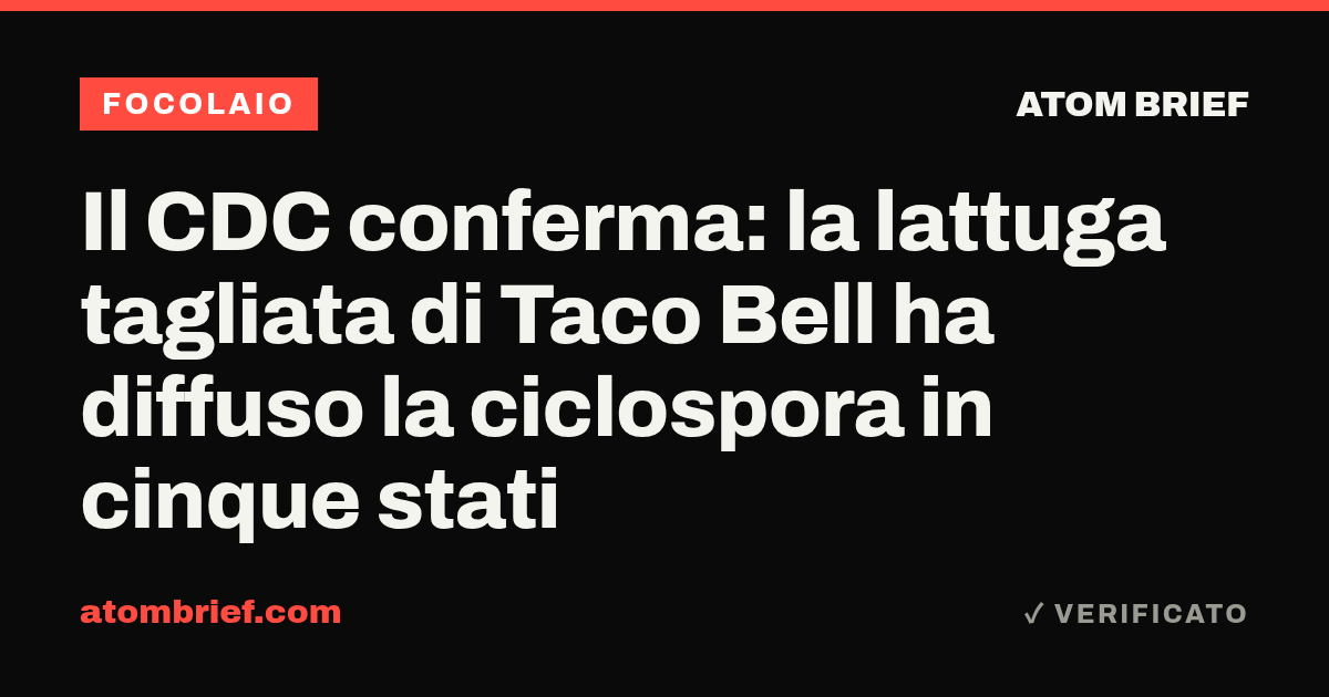 Il CDC conferma: la lattuga tagliata di Taco Bell ha diffuso la ciclospora in cinque stati