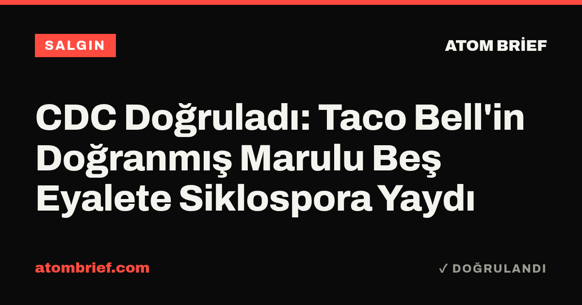 CDC Doğruladı: Taco Bell'in Doğranmış Marulu Beş Eyalete Siklospora Yaydı