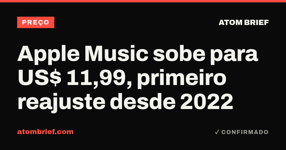 Apple Music sobe para US$ 11,99, primeiro reajuste desde 2022