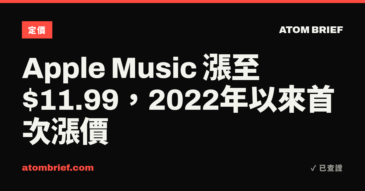 Apple Music 漲至 $11.99，2022年以來首次漲價