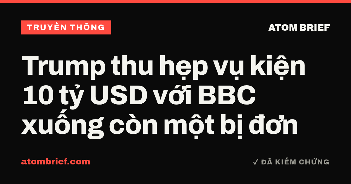 Trump thu hẹp vụ kiện 10 tỷ USD với BBC xuống còn một bị đơn