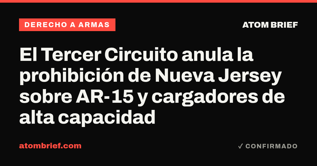 El Tercer Circuito anula la prohibición de Nueva Jersey sobre AR-15 y cargadores de alta capacidad