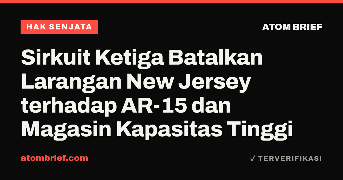 Sirkuit Ketiga Batalkan Larangan New Jersey terhadap AR-15 dan Magasin Kapasitas Tinggi
